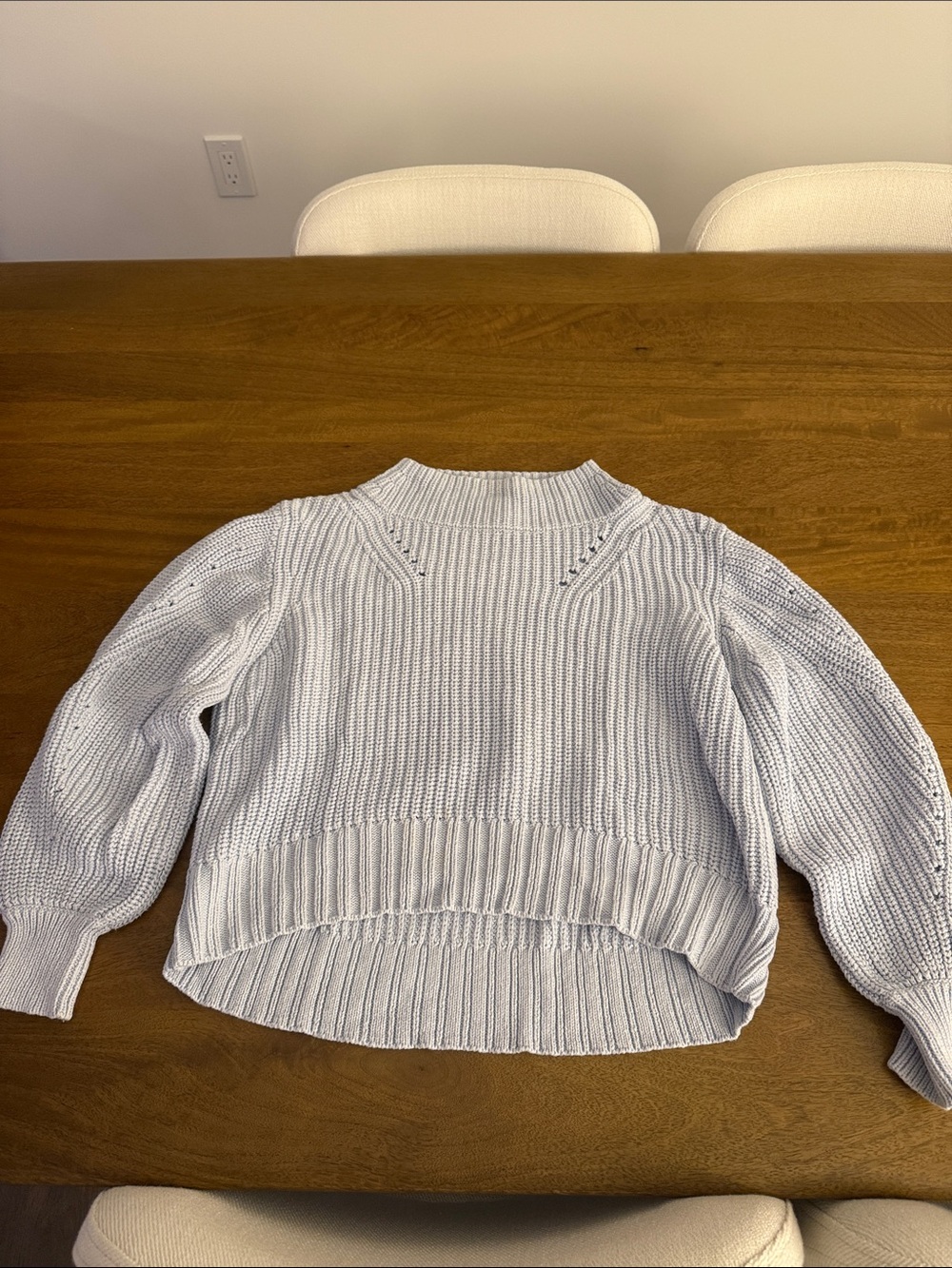 J. Crew XXS Light Blue Ribbed Mock-Neck Sweater